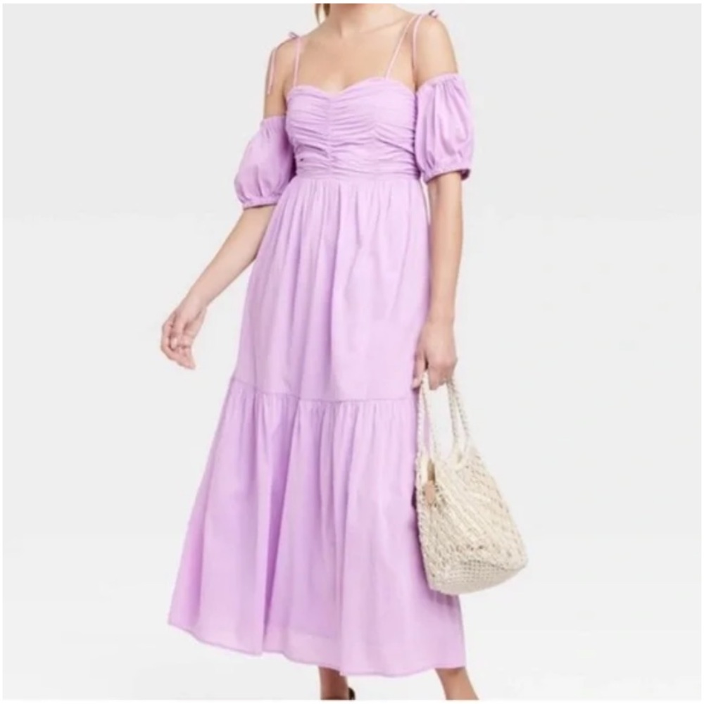 Universal Thread Lavender Purple Puff Sleeve Dress - image 3